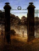 Caspar David Friedrich The Cemetery Entrance oil